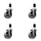 Service Caster 4'' Semi Steel Wheel Swivel 1-1/2'' Expanding Stem Caster Set, 4PK SCC-EX20S414-SSS-112-4 - alternate 1